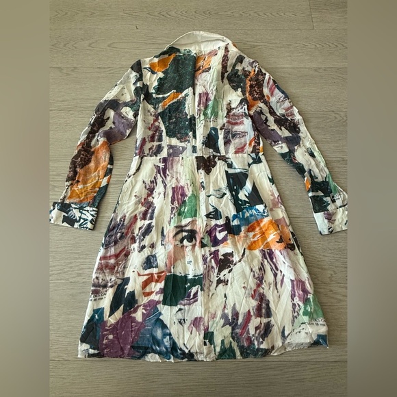 mary katrantzou silk Colorful Art Collared Mini Dress Size 4 - Picture 4 of 4